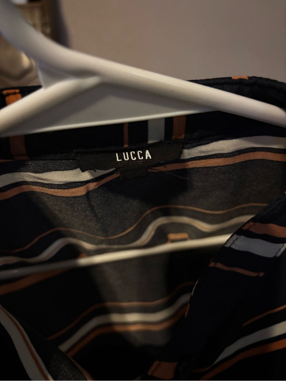 LUCCA Stripped Ruffled Blouse Small - Picture 3 of 3